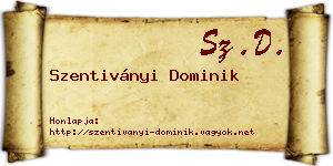 Szentiványi Dominik névjegykártya