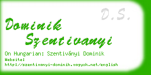 dominik szentivanyi business card
