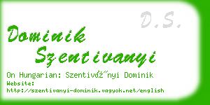 dominik szentivanyi business card